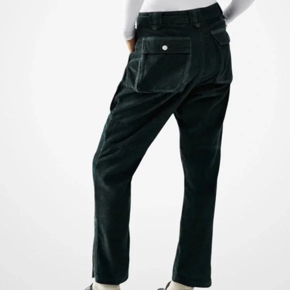 EUC Free People London Calling Moto Corduroy Pants Pine Green Size 29 - Picture 2 of 10